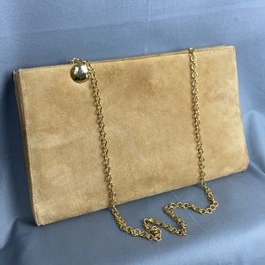 Vintage Nicholas Reich Tan Suede Convertible Purse / Clutch